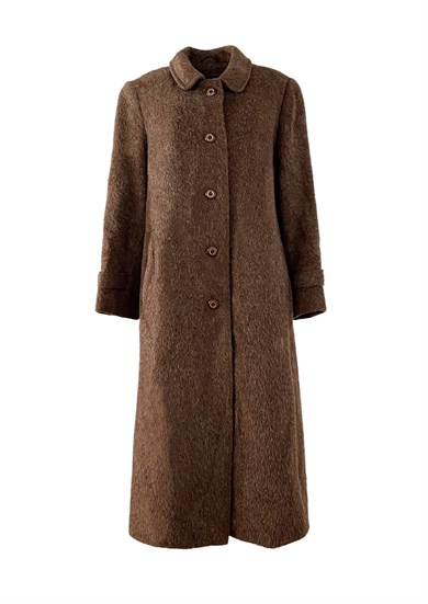 %100 Deve Tüyü Kahverengi Vintage Palto